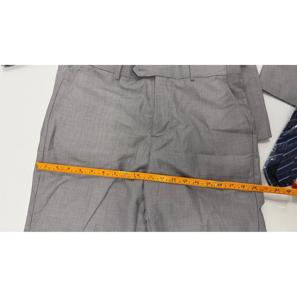 Cooper & Nelson Mens 2 Piece Suit with Tie Grey 40R Medium Blazer Trousers NEW - Picture 10 of 14